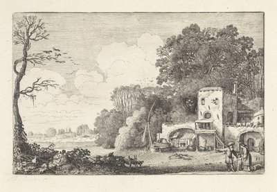 Paisaje con la despedida de Agar e Ismael Paisajes (título de la serie) Amenissimae aliquot requculae (título de la serie) de Jan van de Velde (II)