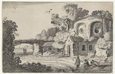 Paisaje con un viejo castillo
Ruinas en paisajes (título de la serie)
Vetustae Ruinae et Venustissimae aliquot Regiones (título de la serie) de Jan van de Velde (II)