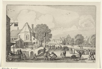 Día de mercado en una ciudad Paisajes (título de la serie) Amenissimae aliquot requculae (título de la serie) de Jan van de Velde (II)