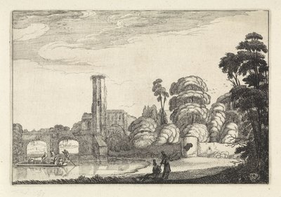 Pont en un puente y una ruina Paisajes (título de la serie) Amenissimae aliquot requculae (título de la serie) de Jan van de Velde (II)