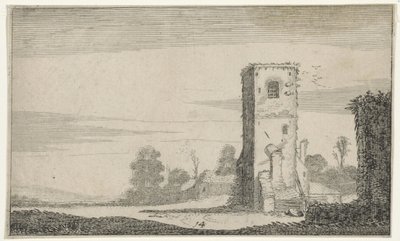 Ruïne van een toren en un paisaje Ruinas (título de la serie) (título de la serie) de Jan van de Velde (II)