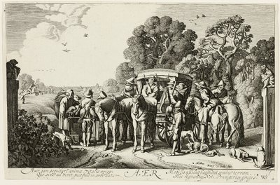 Aire, lámina dos de Los cuatro elementos de Jan van de Velde II