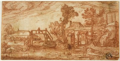 Canal con puente y casas de Jan van de Velde II