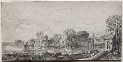 Landscapes: A Little Chapel by a Pond de Jan van de Velde II