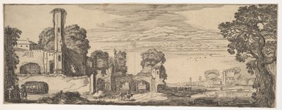 Paisaje Fluvial con Ruinas de un Castillo de Paisajes y Ruinas de Jan van de Velde II