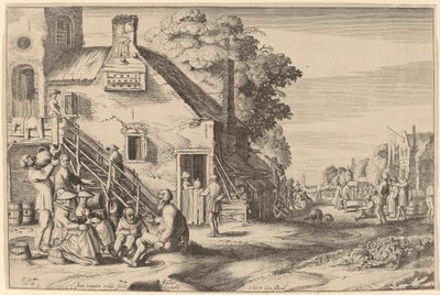 Primavera (Feria del pueblo frente a una posada) de Jan van de Velde II