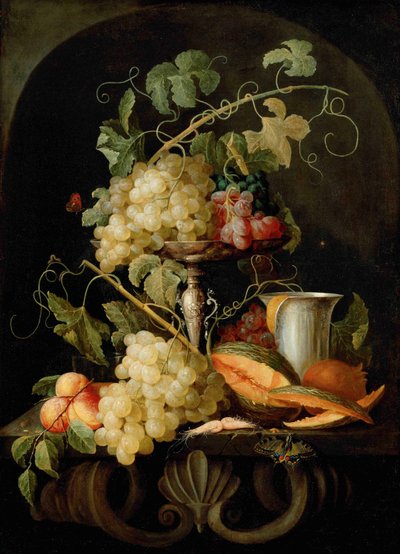 Naturaleza muerta con frutas de Jan van den Hecke