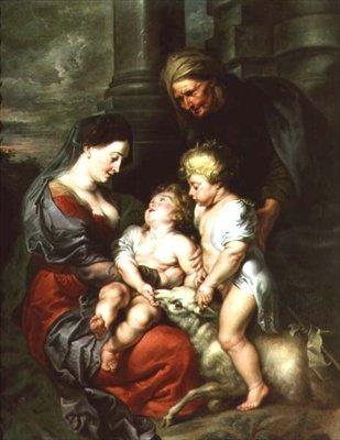 Madonna y el Niño con Santa Isabel y el Niño San Juan Bautista de Jan van den Hoecke