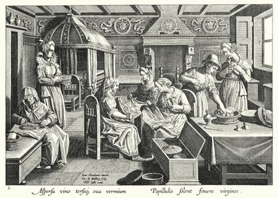 El manejo de los huevos de gusanos de seda de Jan van der Straet