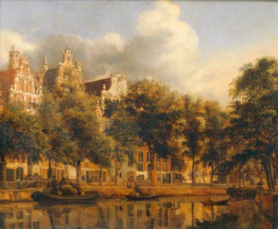 Le Herengracht à Amsterdam - El Herengracht en Ámsterdam, hacia 1668/1674 ... de Jan van der (manner of) Heyden