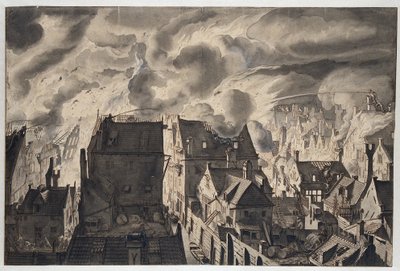 Incendio en Elandsgracht de Jan van der Heyden