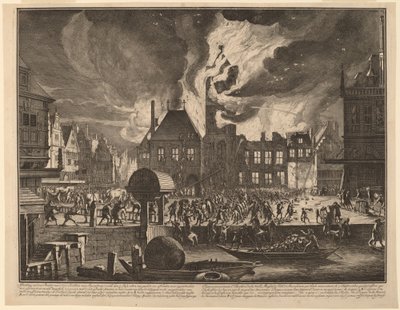 Incendio del Antiguo Ayuntamiento de Ámsterdam de Jan van der Heyden