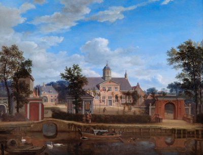 El castillo de Goudestein, en el río Vecht, cerca de Maarsen de Jan van der Heyden
