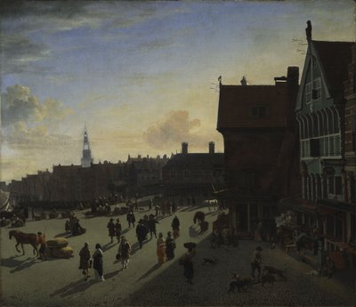 El Dam y Damrak, Ámsterdam, c.1663 de Jan van der Heyden