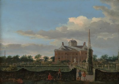 El Huis ten Bosch en La Haya y su jardín formal vista desde el sur de Jan van der Heyden