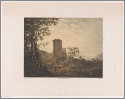 Paisaje italiano con carro de bueyes de Jan van der Kaa