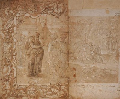 Dibujo para un tapiz con la historia de Ulises y Diomedes de Jan van der Straet