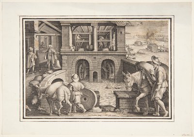 Un molino de agua de Jan van der Straet, called Stradanus