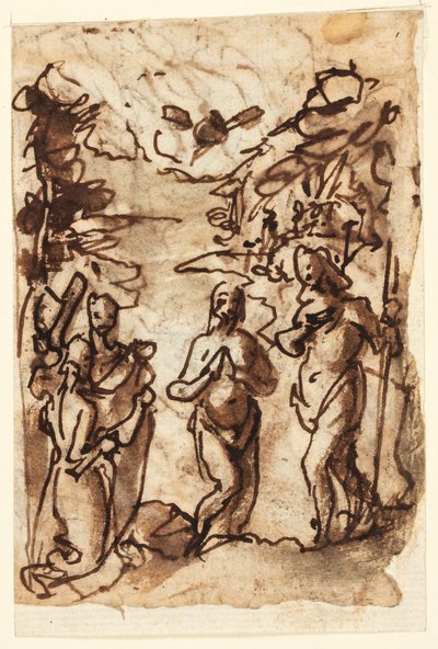 Bautismo de Cristo y Piedad de Jan van der Straet, called Stradanus