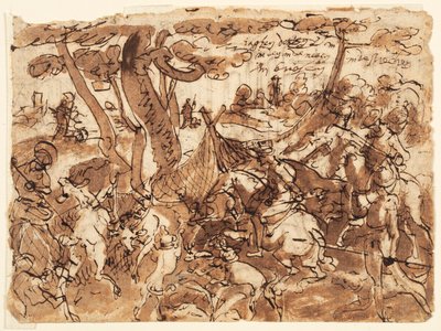 Caza de ciervos con redes de Jan van der Straet, called Stradanus