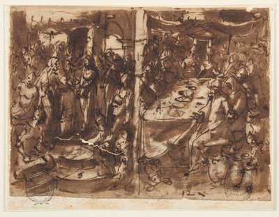 Recto: Matrimonio de la Virgen de Jan van der Straet, called Stradanus