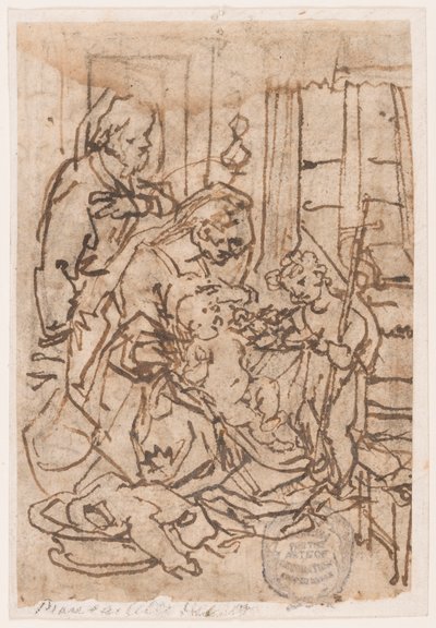 La Sagrada Familia y San Juan Bautista de Jan van der Straet, called Stradanus