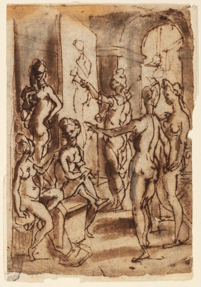 Zeuxis pintando a Helena de Jan van der Straet, called Stradanus