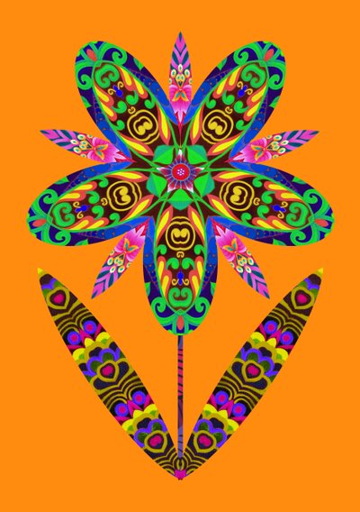 Recorte de flor en naranja de Jane Tattersfield
