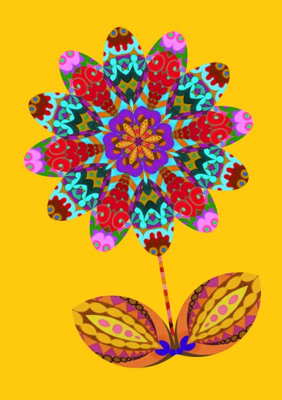 Recorte de flor en amarillo, 2020 de Jane Tattersfield