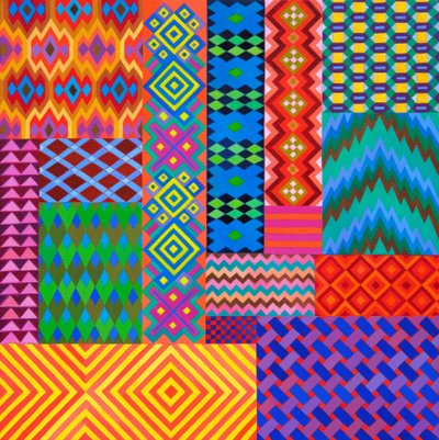 Patrones textiles, 2024(óleo sobre lienzo) de Jane Tattersfield