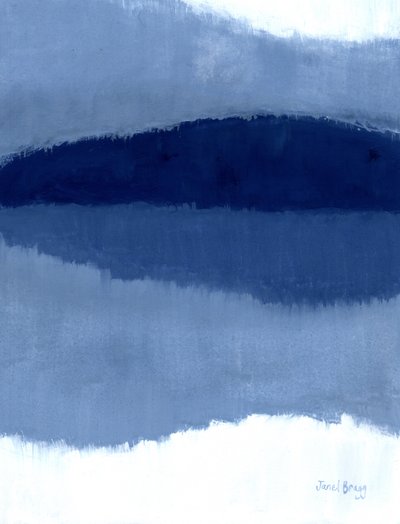 Abstracto con las islas San Juan, c.2021 (caseína sobre papel) de Janel Bragg