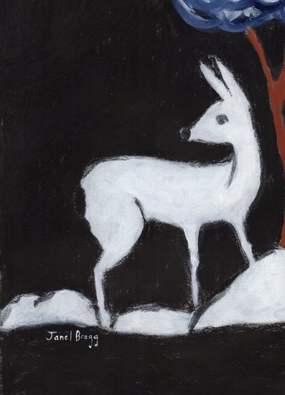 Ciervo de Washington Park, c.2017 (carboncillo, gesso y caseína sobre papel) de Janel Bragg