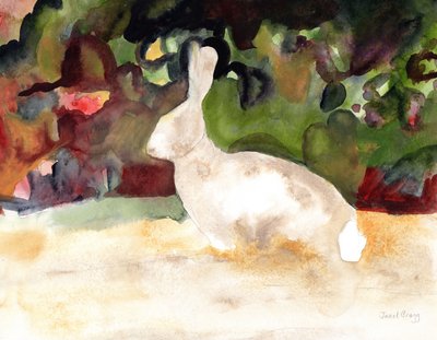 Conejo que vimos en nuestro paseo, c.2016 (acuarela y lápiz sobre papel) de Janel Bragg