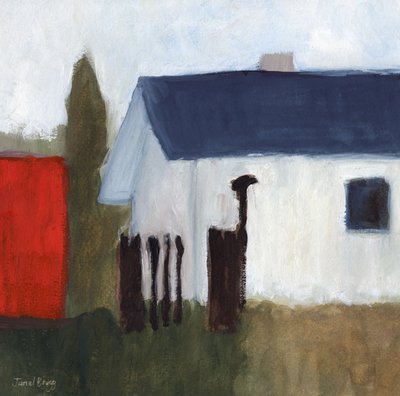 Shed on 7th Street, c.2018 (acuarela y caseína sobre papel) de Janel Bragg
