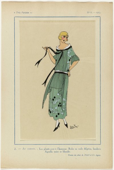 Muy parisino, 1923, nº 6: 2.- EN EL JARDÍN. / Los plisados ​​están en el punto de mira... de Janik