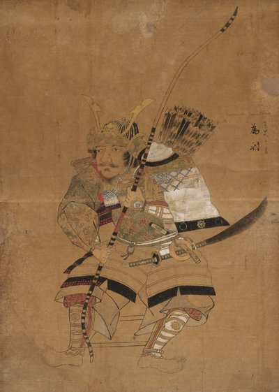 Modelo de boceto para retratos de Minamoto Tametomo de Japan, Edo period