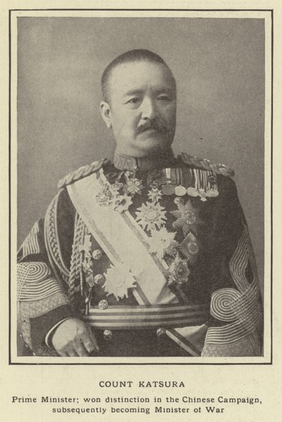 Conde Katsura, Primer Ministro; ganó distinción en la Campaña China, posteriormente convirtiéndose en Ministro de Guerra de Japanese Photographer