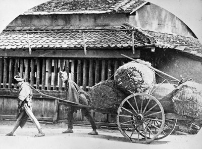 Carro de mano, Japón, c.1860s de Japanese Photographer