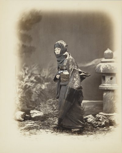 Mujer japonesa en la nieve de Japanese Photographer