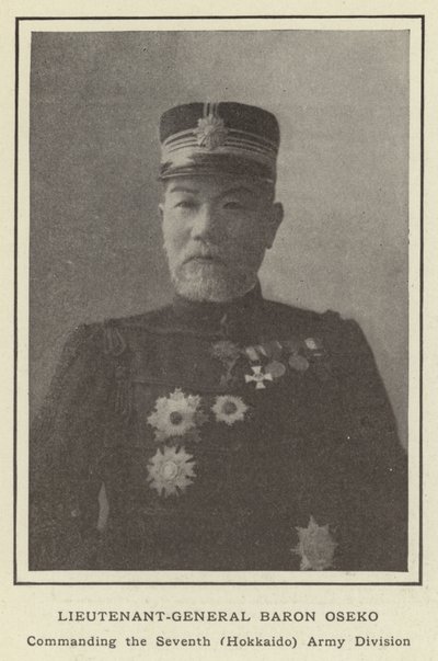 Teniente General Barón Oseko, Comandante de la Séptima División del Ejército (Hokkaido) de Japanese Photographer