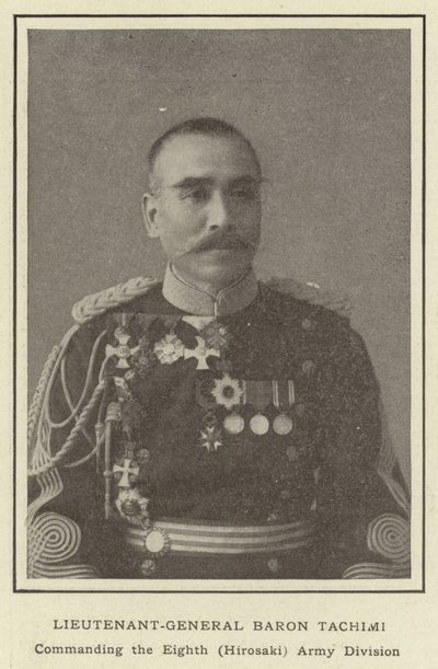Teniente General Barón Tachimi, Comandante de la Octava División del Ejército (Hirosaki) de Japanese Photographer