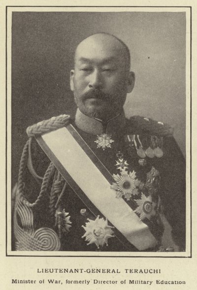 Teniente General Terauchi, Ministro de Guerra, anteriormente Director de Educación Militar de Japanese Photographer