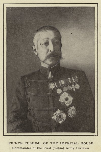 Príncipe Fushimi, de la Casa Imperial, Comandante de la Primera División del Ejército (Tokio) de Japanese Photographer