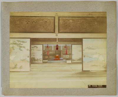 Habitación del príncipe, Japón (foto en b/n coloreada a mano) de Japanese Photographer