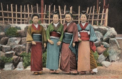 Chicas de la casa de té, Japón de Japanese Photographer