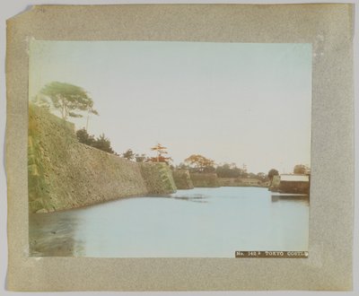 Castillo de Tokio, Japón (foto en blanco y negro coloreada a mano) de Japanese Photographer