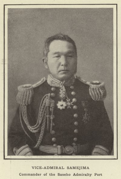 Vicealmirante Samejima, Comandante del Puerto de la Armada de Saseho de Japanese Photographer