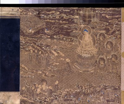 Miniatura del frontispicio de un rollo de sutra de loto de Japanese School