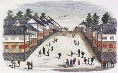 Una calle en el Barrio de Princes, Jeddo de Japanese School