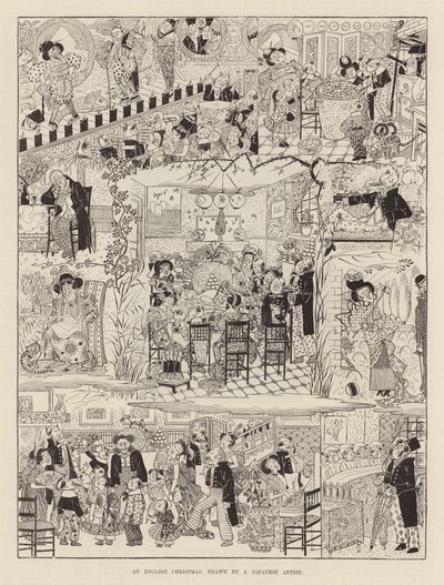 Una Navidad inglesa dibujada por un artista japonés de Japanese School